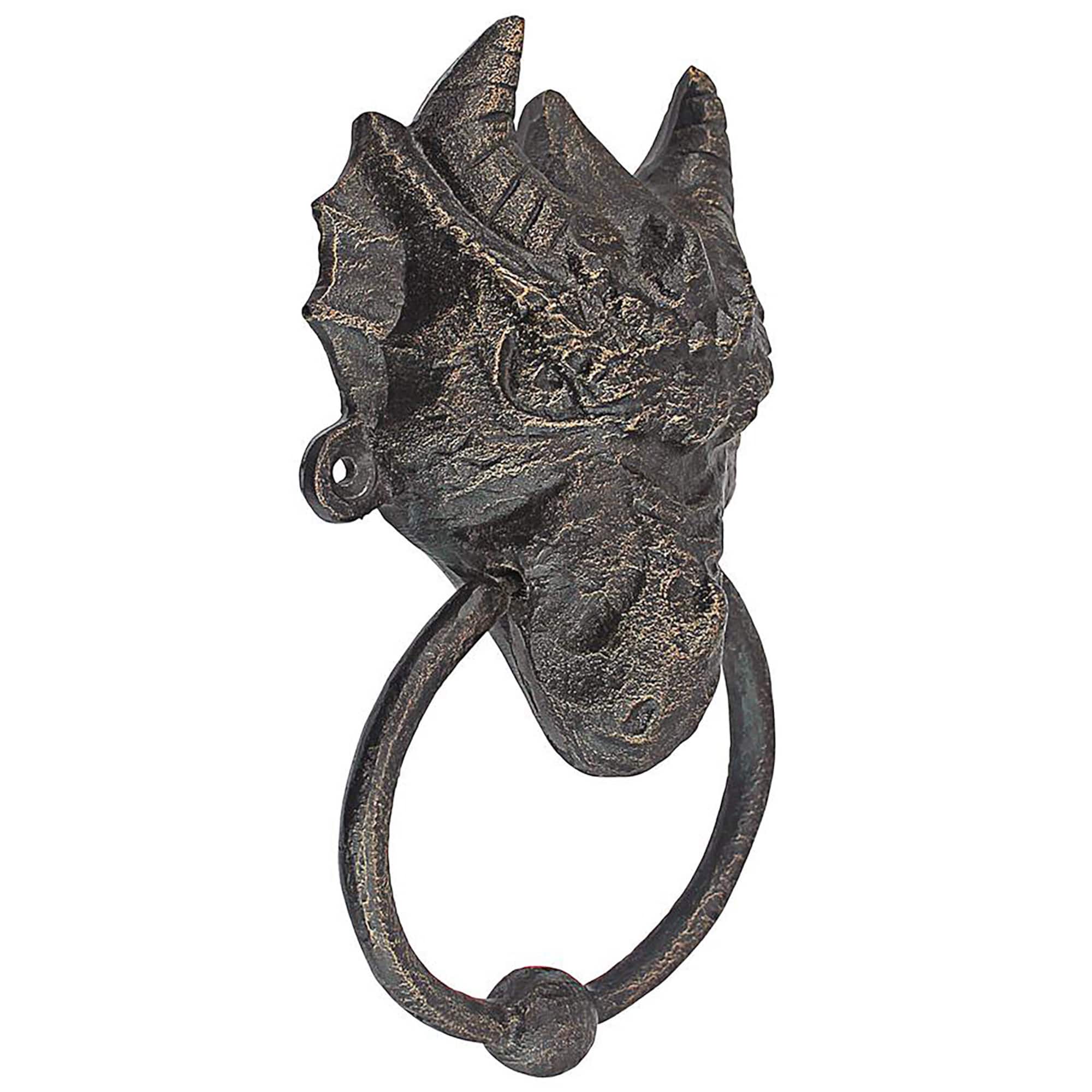 Design Toscano Head of the Dragon Foundry Iron Door Knocker